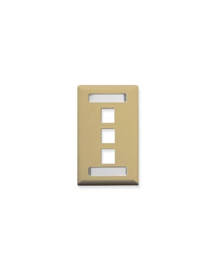 FACEPLATE, ID, 1-GANG, 3-PORT, IVORY