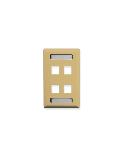 FACEPLATE, ID, 1-GANG, 4-PORT, IVORY