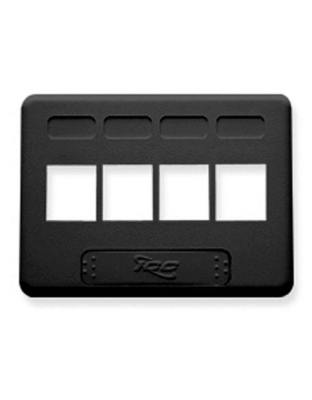 FACEPLATE, FURNITURE, NEMA, 4-PORT BLACK