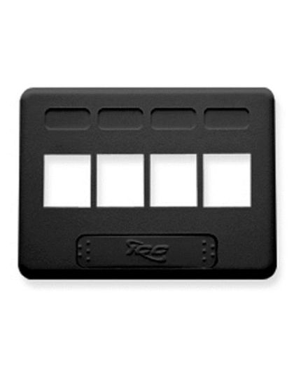 FACEPLATE, FURNITURE, NEMA, 4-PORT BLACK