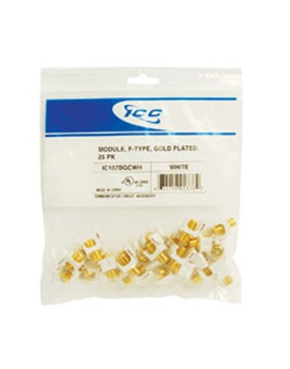 MODULE, F-TYPE, GOLD PLATED, 25 PK WHITE