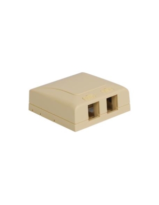 SURFACE MOUNT BOX, ELITE, 2-PORT, IVORY