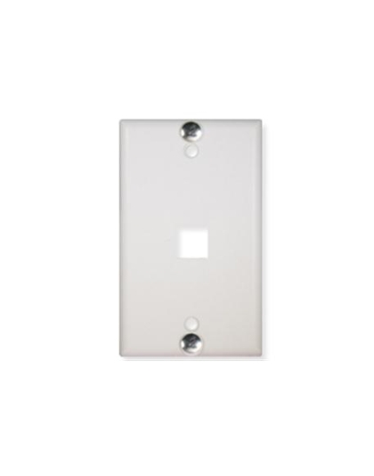 WALL PLATE, PHONE, FLUSH, 1-PORT, WHITE