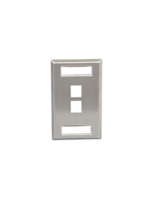 FACEPLATE, ID, STAINLESS, 1-GANG, 2-PORT
