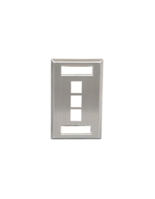 FACEPLATE, ID, STAINLESS, 1-GANG, 3-PORT