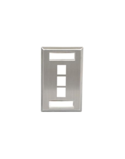 FACEPLATE, ID, STAINLESS, 1-GANG, 3-PORT