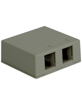 SURFACE MOUNT BOX, 2-PORT, GRAY