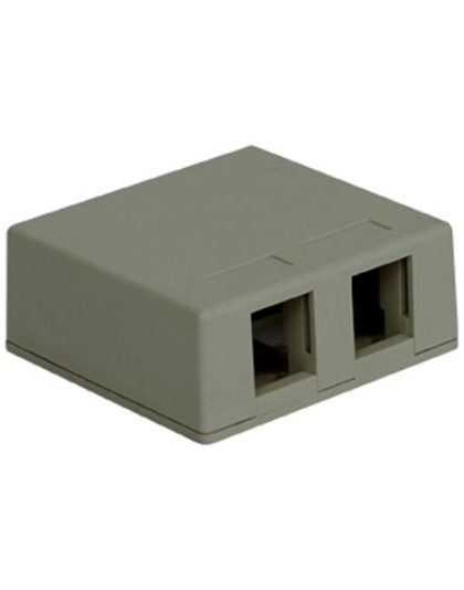 SURFACE MOUNT BOX, 2-PORT, GRAY