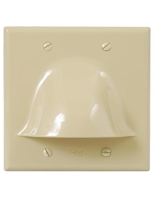 FACEPLATE, 2-GANG, BULK NOSE, IVORY