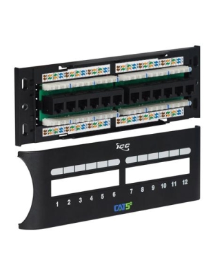 PATCH PANEL, CAT 5e FRONT, 12 PORT
