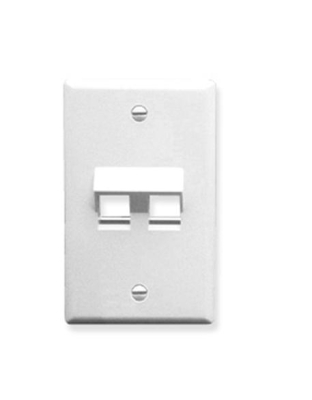 FACEPLATE, ANGLED, 1-GANG, 2-PORT, WHITE
