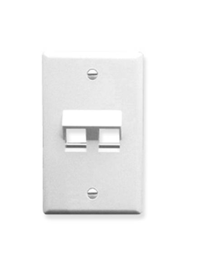 FACEPLATE, ANGLED, 1-GANG, 2-PORT, WHITE