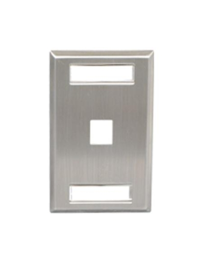 FACEPLATE, ID, STAINLESS, 1-GANG,1-PORT