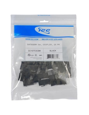 MODULE, COUPLER, CAT 5e 25 PK, BLACK
