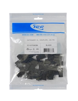 MODULE, COUPLER, CAT 6 25 PK, BLACK