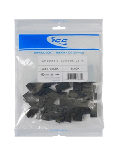 MODULE, COUPLER, CAT 6 25 PK, BLACK