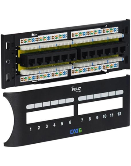 PATCH PANEL, CAT 6 FRONT, 12 PORT
