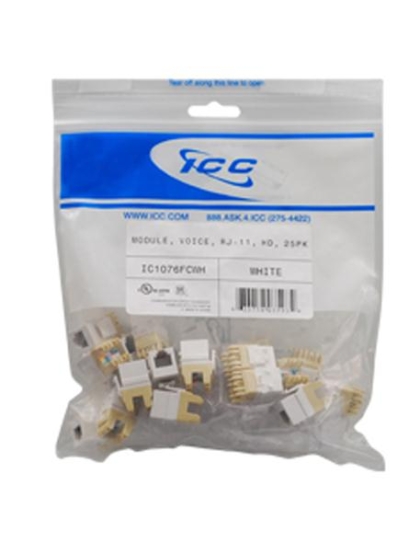 MODULE, VOICE, RJ-11, HD, 25PK, WH