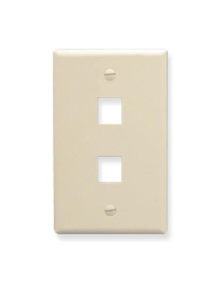 FACEPLATE, OVERSIZED, 2-PORT, ALMOND