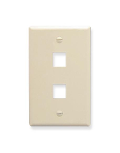 FACEPLATE, OVERSIZED, 2-PORT, ALMOND