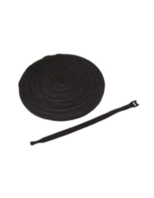 VELCRO CABLE TIE, 8", BLACK, 100PK