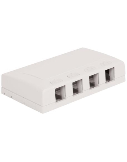 SURFACE MOUNT BOX, ELITE, 4-PORT, WHITE