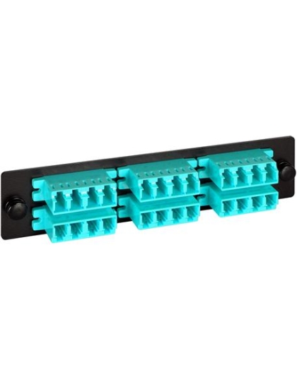 ADAPTER PANEL, 6-QUAD LC, 24F, AQUA, 10G