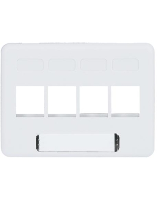 FACEPLATE, FURNITURE, NEMA, 4-PORT WHITE
