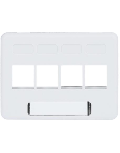 FACEPLATE, FURNITURE, NEMA, 4-PORT WHITE