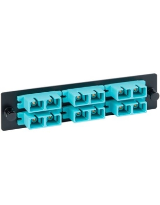 Adapter Panel, 6 Duplex SC, 12F, Aqua MM