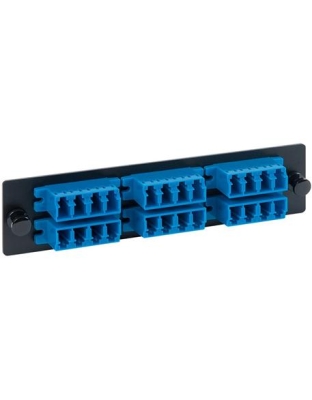 ADAPTER PANEL, 6 QUAD LC, 24F, BLUE, SM