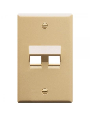 FACEPLATE, ANGLED, 1-GANG, 2-PORT, IVORY