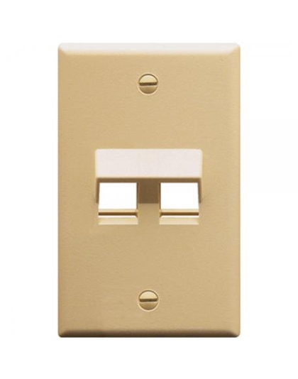FACEPLATE, ANGLED, 1-GANG, 2-PORT, IVORY