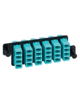 HD ADAPTER PANEL, 6 QUAD LC, 24F,AQUA,MM