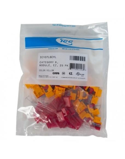 MODULE, CAT 6, EZ, 25 PK, YELLOW