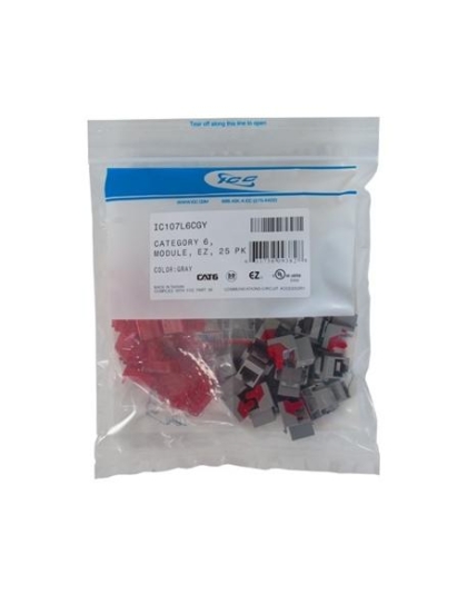 MODULE, CAT 6, EZ, 25 PK, GRAY