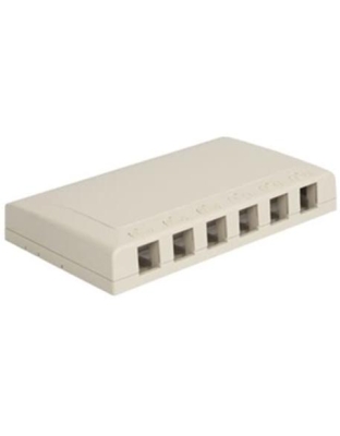 SURFACE MOUNT BOX, ELITE, 6-PORT WHITE