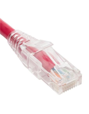 PATCH CORD, CAT6, CLEAR BOOT, 10' RED
