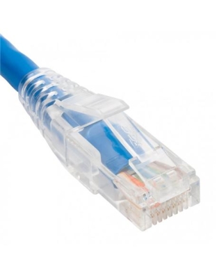 PATCH CORD CAT5e CLEAR BOOT 1' 25PK BLUE
