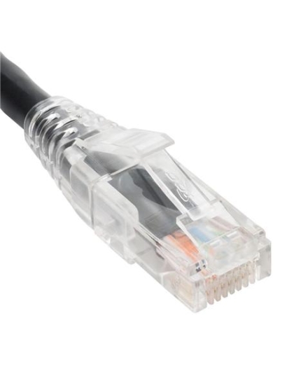 PATCH CORD, CAT6, CLEAR BOOT, 25' BLACK