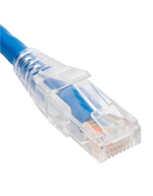 PATCH CORD, CAT6, CLEAR BOOT, 5' BLUE