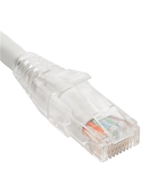 PATCH CORD CAT6 CLEAR BOOT 1' WHITE