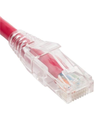 PATCH CORD CAT6 CLEAR BOOT 25' RED