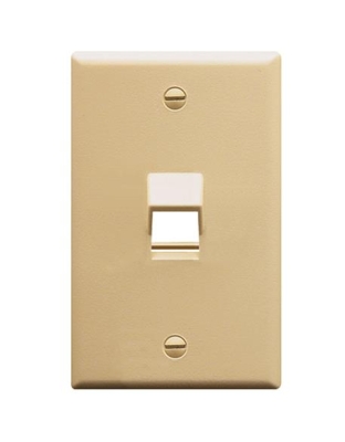 FACEPLATE, ANGLED, 1-GANG, 1-PORT, IVORY