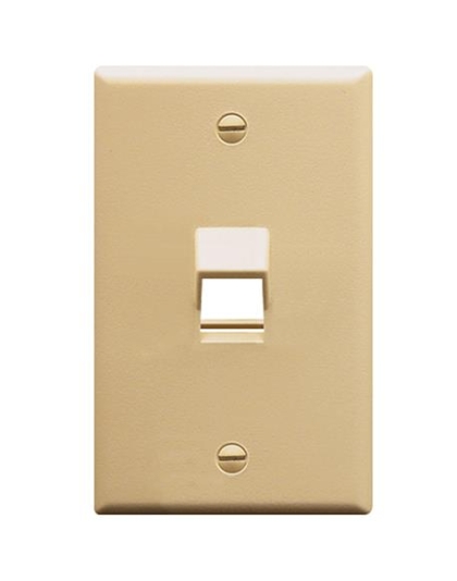 FACEPLATE, ANGLED, 1-GANG, 1-PORT, IVORY