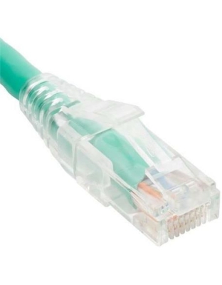 PATCH CORD, CAT 6, CLEAR BOOT, 7' GREEN