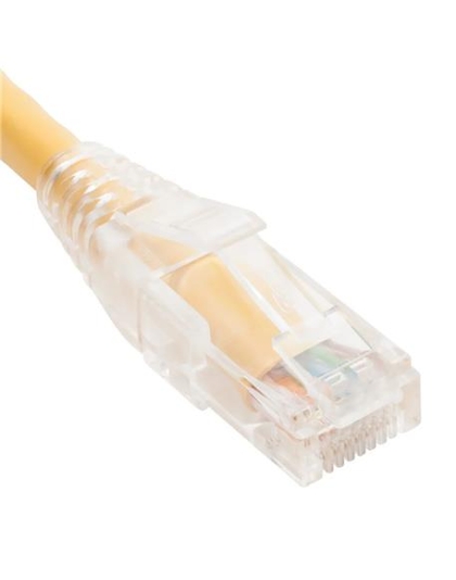 PATCH CORD CAT5e CLEAR BOOT 1' YELLOW