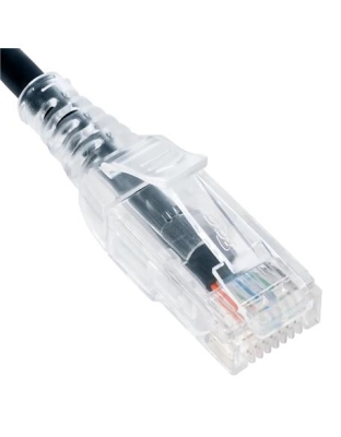 PATCH CORD, CAT 6 SLIM CLEAR 20FT BLACK