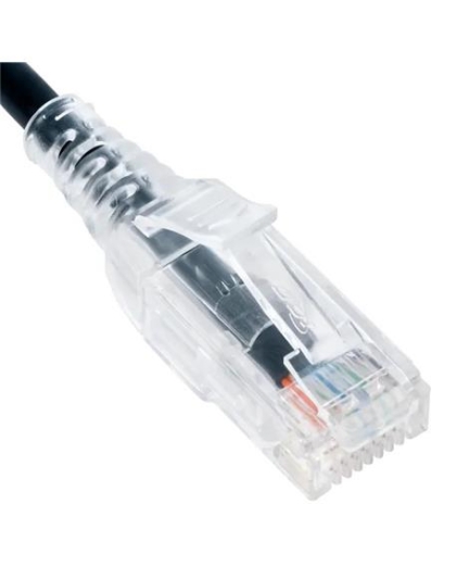 PATCH CORD, CAT 6 SLIM CLEAR SR 3FT BK