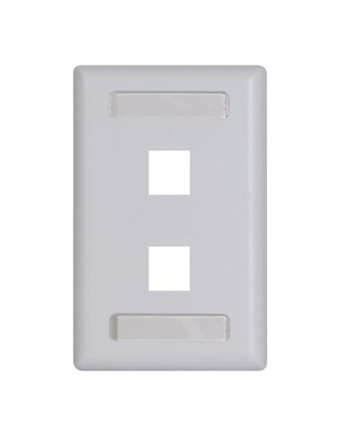 FACEPLATE, ID, 1-GANG, 2-PORT, 10PK, WH